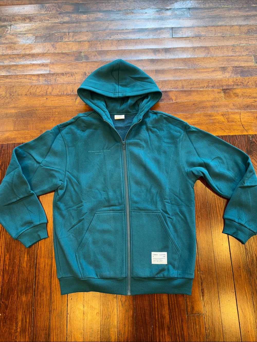 Unisex COMFRT Teal Zip-Up Hooded Jacket